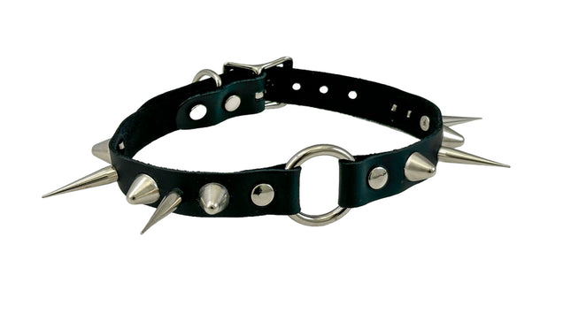 FCK564 HEART RING UK77 STUDDED RICG  SPIKE CHOKER