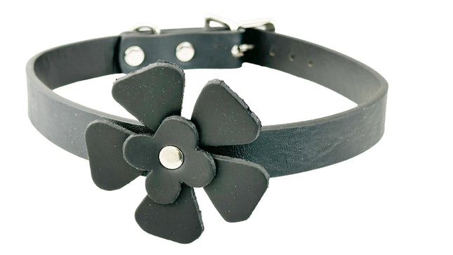 FCK570 FLOWER LEATHER CHOKER