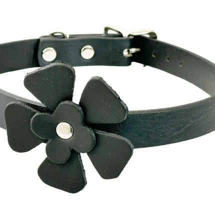 FCK570 FLOWER LEATHER CHOKER