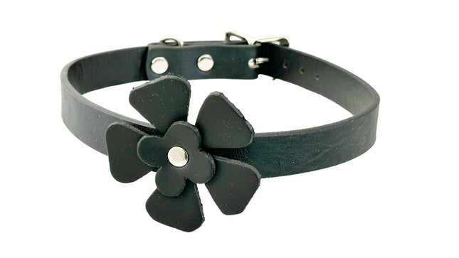 FCK570 FLOWER LEATHER CHOKER