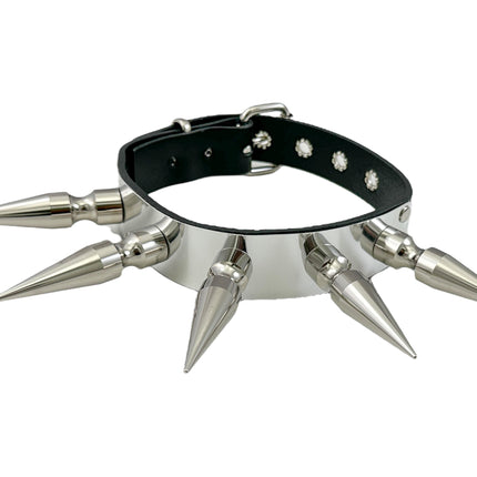 CK286METAL ALUMINIUM PLATE3"  XL SPIKE CHOKER 1 1/4" WIDE