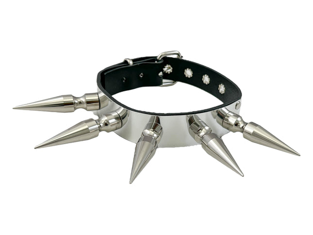 CK286METAL ALUMINIUM PLATE3"  XL SPIKE CHOKER 1 1/4" WIDE