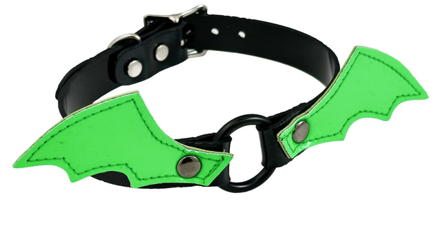 FCK602 BAT RING  PATENT NEON BONDAGE CHOKER
