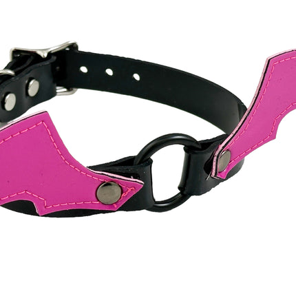FCK602 BAT RING  PATENT NEON BONDAGE CHOKER