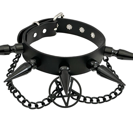 FCK614 SPIKE XL WITH PENTAGRAM CHOKER