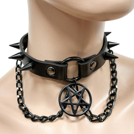 FCK615 SPIKE CONE  WITH PENTAGRAM CHOKER