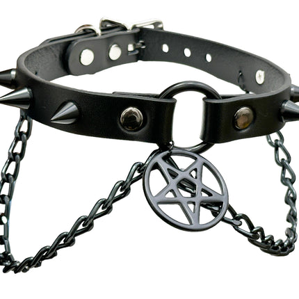 FCK615 SPIKE CONE  WITH PENTAGRAM CHOKER