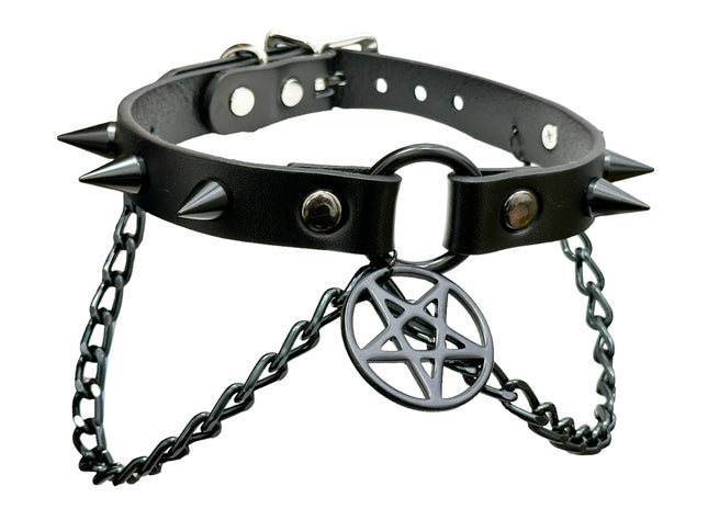 FCK615 SPIKE CONE  WITH PENTAGRAM CHOKER