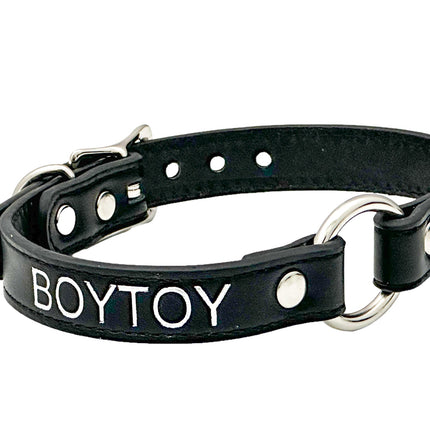 FCK630SIL-SIL  SILVER PRINTED NAME VEGAN CHOKER WITH RING