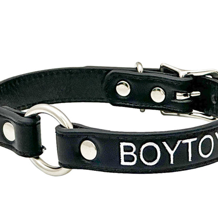 FCK630SIL-SIL  SILVER PRINTED NAME VEGAN CHOKER WITH RING