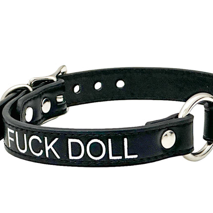 FCK630SIL-SIL  SILVER PRINTED NAME VEGAN CHOKER WITH RING
