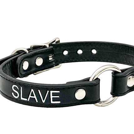 FCK630SIL-SIL  SILVER PRINTED NAME VEGAN CHOKER WITH RING