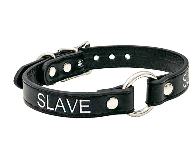 FCK630SIL-SIL  SILVER PRINTED NAME VEGAN CHOKER WITH RING