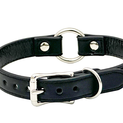 FCK630SIL-SIL  SILVER PRINTED NAME VEGAN CHOKER WITH RING
