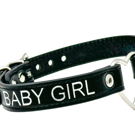 FCK632SIL-SIL  HEART RING SILVER PRINTED NAME VEGAN CHOKER