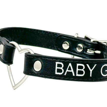 FCK632SIL-SIL  HEART RING SILVER PRINTED NAME VEGAN CHOKER