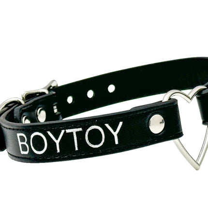 FCK632SIL-SIL  HEART RING SILVER PRINTED NAME VEGAN CHOKER
