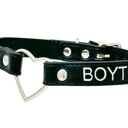 FCK632SIL-SIL  HEART RING SILVER PRINTED NAME VEGAN CHOKER
