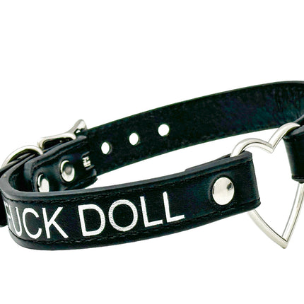FCK632SIL-SIL  HEART RING SILVER PRINTED NAME VEGAN CHOKER