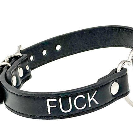 FCK632SIL-SIL  HEART RING SILVER PRINTED NAME VEGAN CHOKER