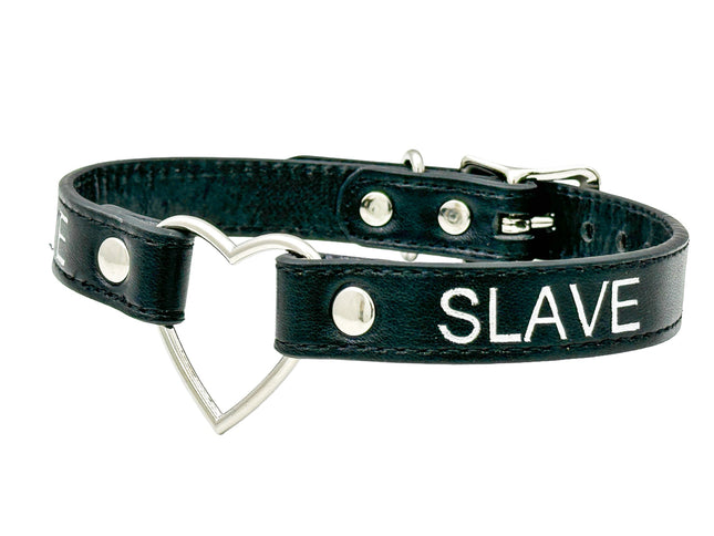 FCK632SIL-SIL  HEART RING SILVER PRINTED NAME VEGAN CHOKER