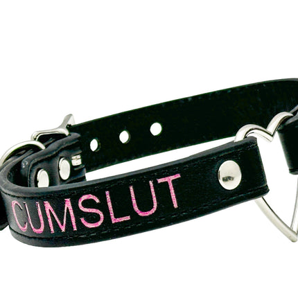 FCK632PS-SIL  HEART RING PINK  PRINTED NAME VEGAN CHOKER