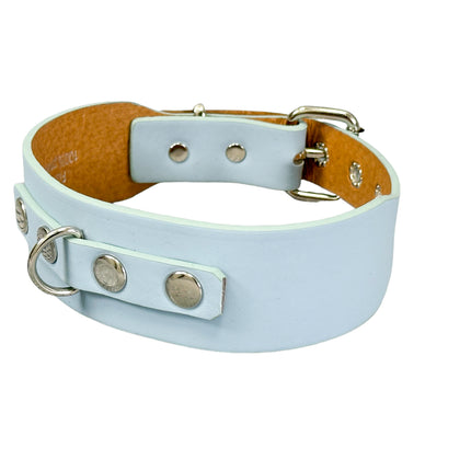 FCK654  D RING WIDE BONDAGE LARGE RIVET VEGAN CHOKER