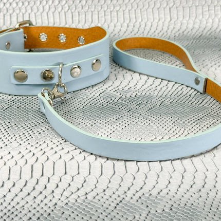 FCK654  D RING WIDE BONDAGE LARGE RIVET VEGAN CHOKER