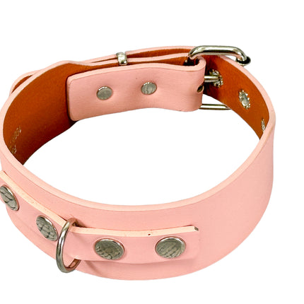 FCK654  D RING WIDE BONDAGE LARGE RIVET VEGAN CHOKER