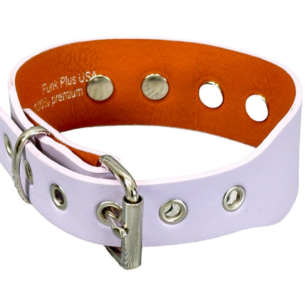 FCK654  D RING WIDE BONDAGE LARGE RIVET VEGAN CHOKER