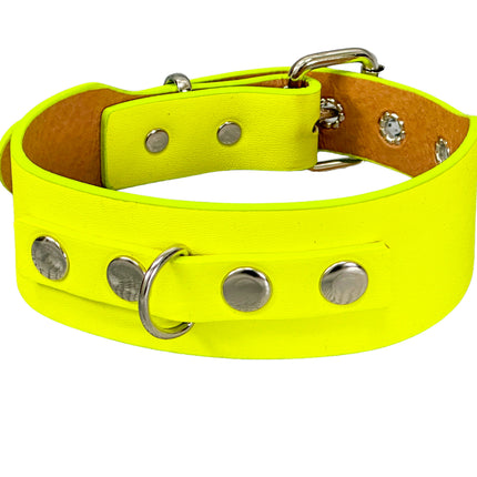 FCK654  D RING WIDE BONDAGE LARGE RIVET VEGAN CHOKER