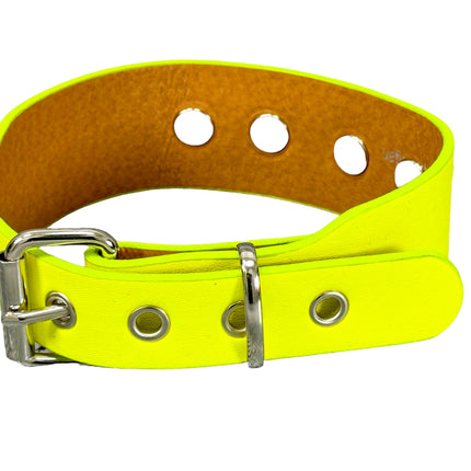 FCK654  D RING WIDE BONDAGE LARGE RIVET VEGAN CHOKER