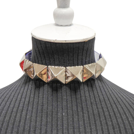 FCK670  JUMBO 1"  PYRAMID STUDDED LEATHER CHOKER