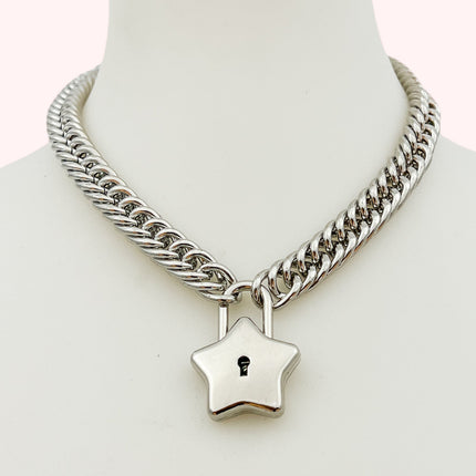 FC939 STAR LOCK DOUBLE LINK CUBAN PREMIUM CHAIN NECKLACE