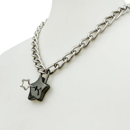 FC944 STAR LOCK REGULAR STEEL CHAIN PADLOCK NECKLACE