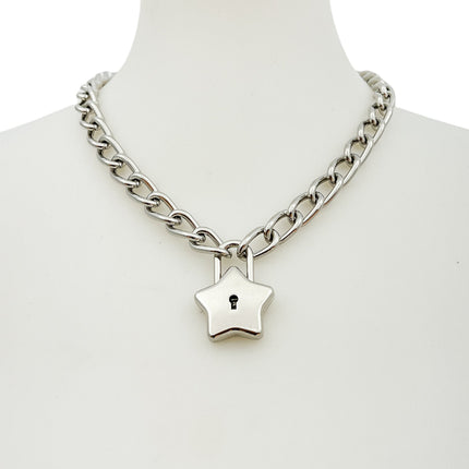 FC944 STAR LOCK REGULAR STEEL CHAIN PADLOCK NECKLACE