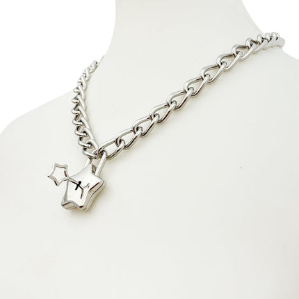 FC944 STAR LOCK REGULAR STEEL CHAIN PADLOCK NECKLACE