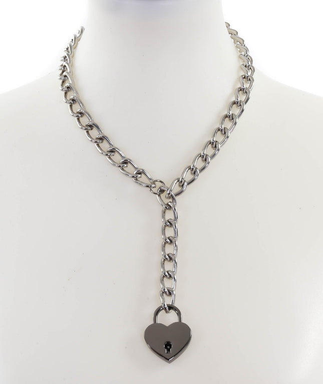 FCK914HT REGULAR LINK CHAIN HANGING HEART LOCK PENDANT