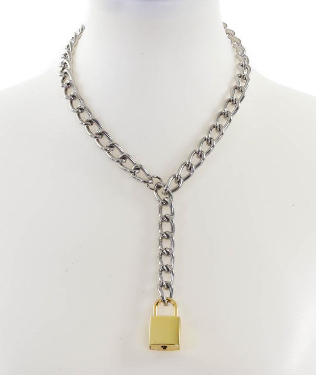 FCK914SQ REGULAR LINK CHAIN HANGING SQUARE LOCK PENDANT