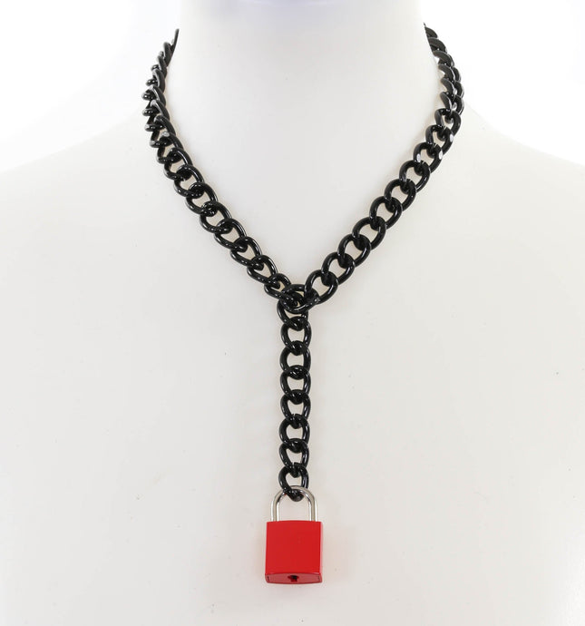 FCK916SQ BLACK REGULAR CHAIN HANGING SQUARE LOCK PENDANT