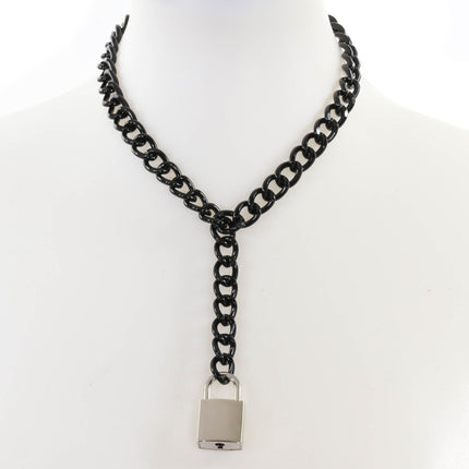 FCK916SQ BLACK REGULAR CHAIN HANGING SQUARE LOCK PENDANT