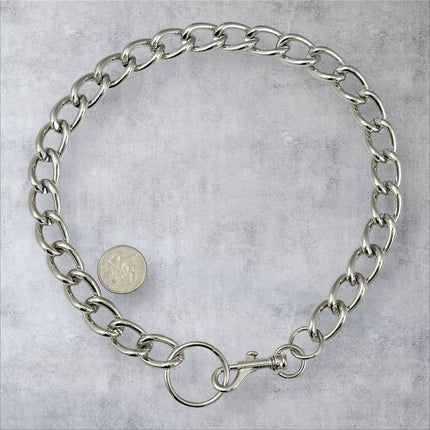 FCK922H HEAVY 6MM  NICKLE  CHAIN CHAIN CLASP CHOKER
