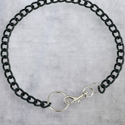 FCK922R-BS 4MM REGULAR BLACK ALUMINUM CHAIN CHAIN CLASP CHOKER