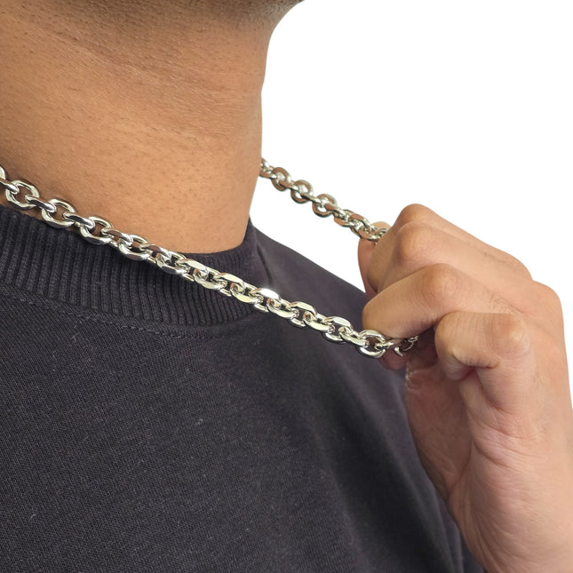 FCK9251  MULTI RING LINK CHAIN NECKLACE