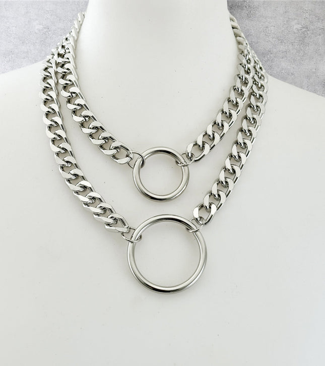 FCK925DC  HEAVY CUBAN DIAMOND CUT  CHAIN DOUBLE DOUBLE RING CHOKER