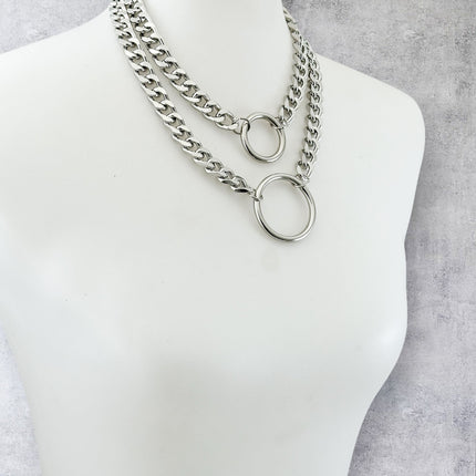 FCK925DC  HEAVY CUBAN DIAMOND CUT  CHAIN DOUBLE DOUBLE RING CHOKER