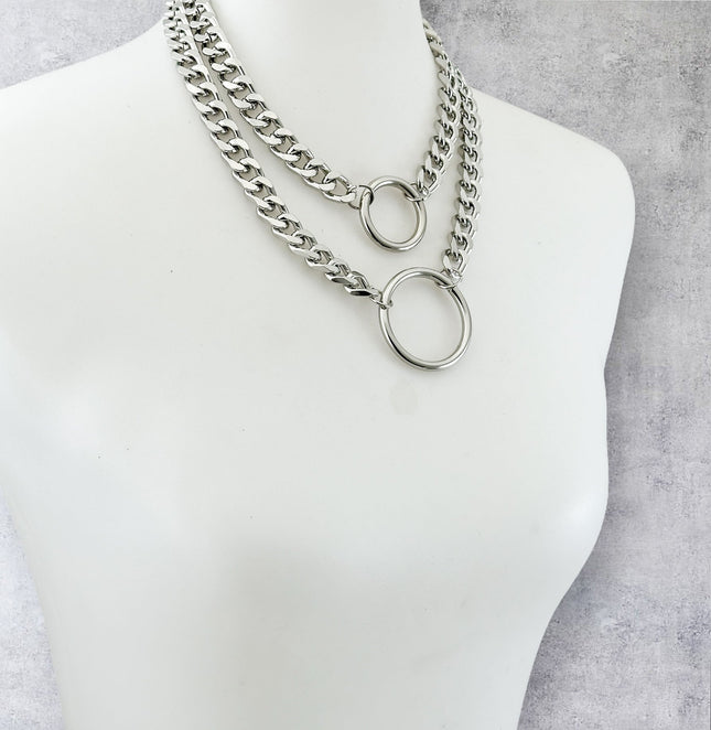 FCK925DC  HEAVY CUBAN DIAMOND CUT  CHAIN DOUBLE DOUBLE RING CHOKER