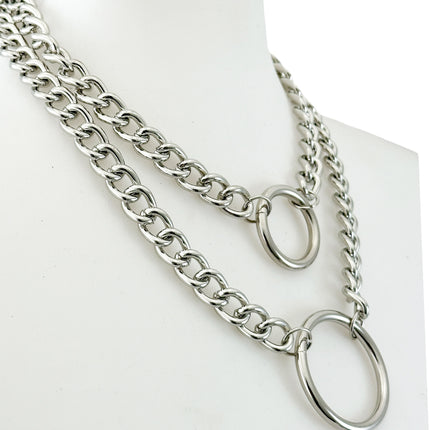 FCK925DC  4MM REGULAR STREEL CHAIN DOUBLE DOUBLE RING CHOKER