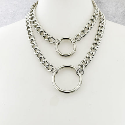 FCK925DC  4MM REGULAR STREEL CHAIN DOUBLE DOUBLE RING CHOKER