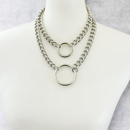 FCK925DC  4MM REGULAR STREEL CHAIN DOUBLE DOUBLE RING CHOKER